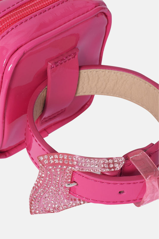 Haus Purse Belt Patent Leather Harlot Pink