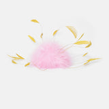 Feather Pom Pom Keyring Pink/Yellow