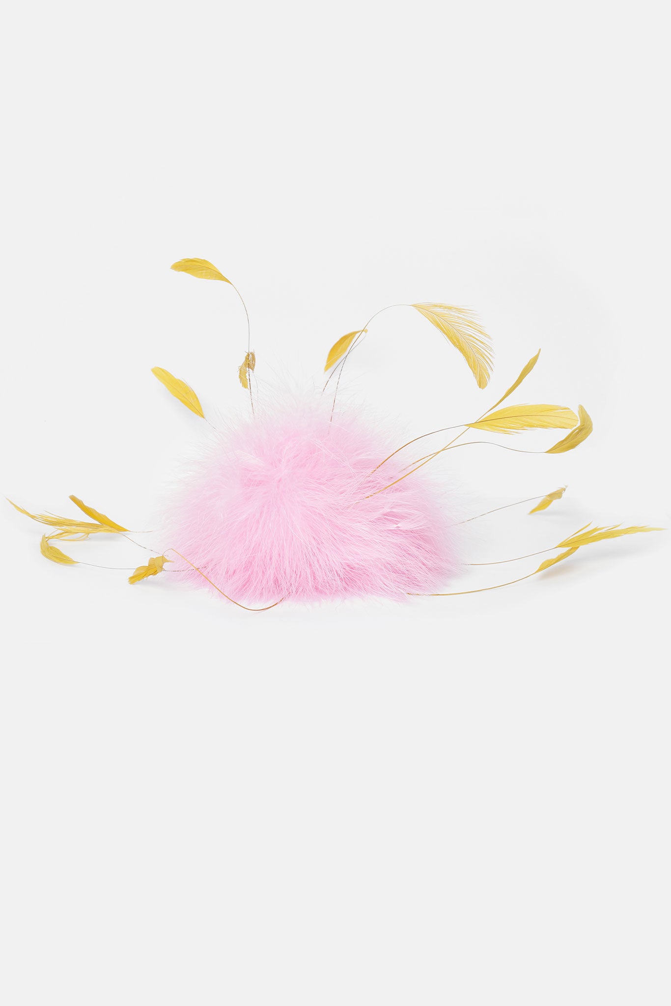 Feather Pom Pom Keyring Pink/Yellow