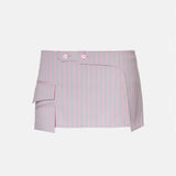 State Skirt Grey/Pink Pinstripe