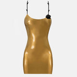 Thorn Latex Dress Gold