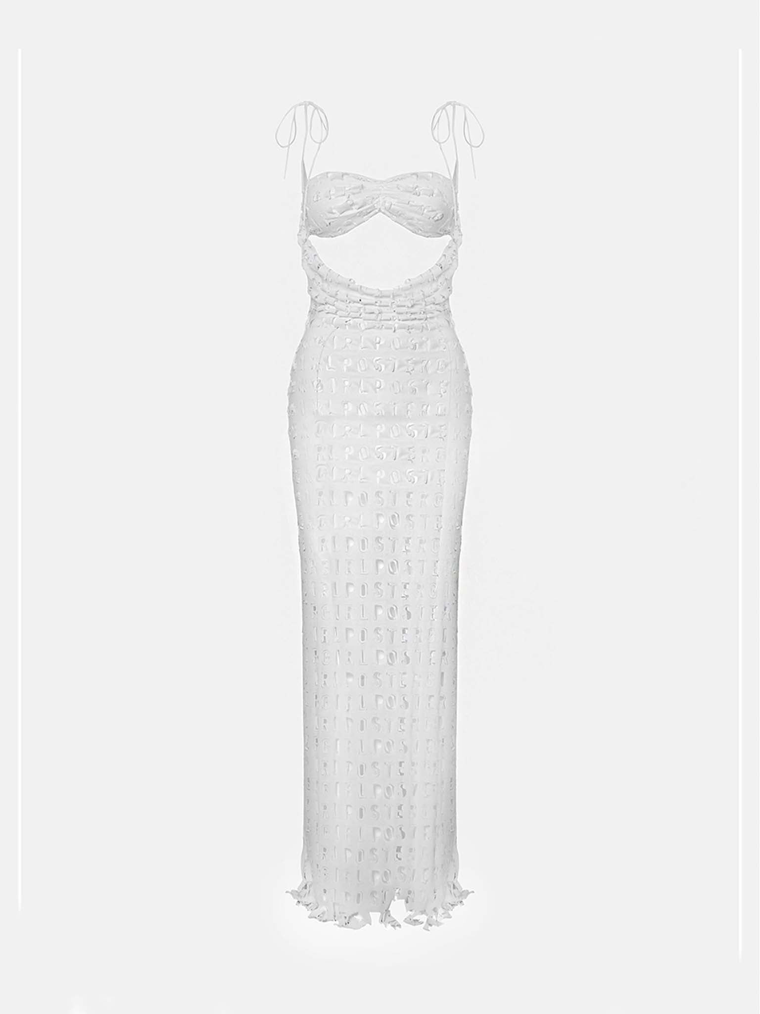 Verity Bandeau Cut Out Maxi Dress White | POSTER GIRL