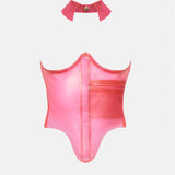 Wanda Waspie Latex Corset Harlot Pink