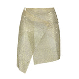 Winona Rhinestoned Wrap Skirt Lemon Haze