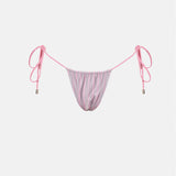 Woods Bikini Bottoms Grey/Pink Pinstripe