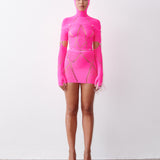 Domino Dress Shocking Pink