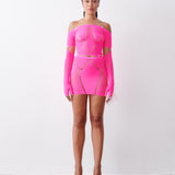 Domino Dress Shocking Pink