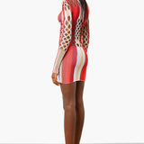 Neptune Dress Burgundy Stripe