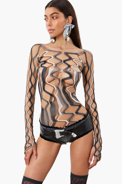 Marina Top Oyster Stripe