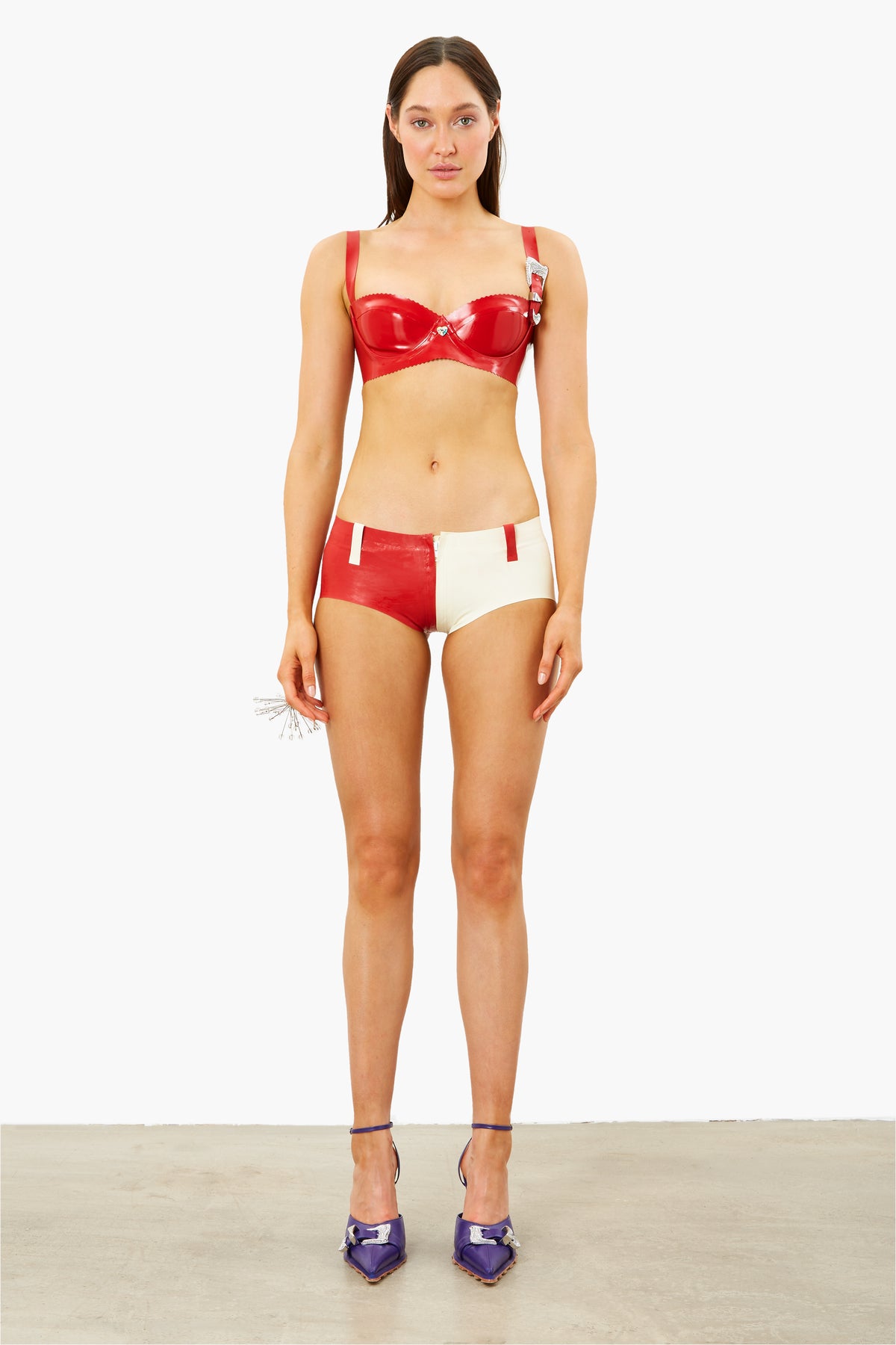 Agnes Latex Shorts Gazpacho